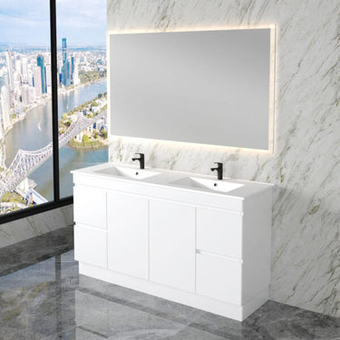 Less | 1500mm Single Bowl Vanity Gloss White