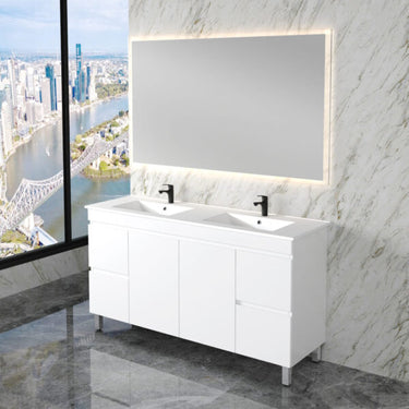 Less | 1500mm Single Bowl Vanity Gloss White