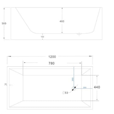 1200 mm Square Multi-fit Freestanding Bath Tub