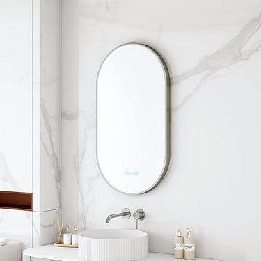 Mercio | Maia 500×900mm LED Oval Mirror Gun Metal Frame