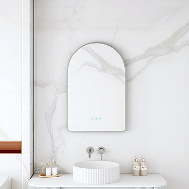Mercio | Maia 600×900mm LED Arch Mirror Gun Metal Frame