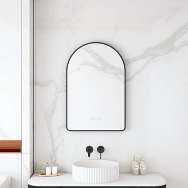 Mercio | Maia 600×900mm LED Arch Mirror Matte Black Frame