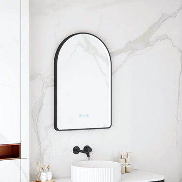 Mercio | Maia 600×900mm LED Arch Mirror Matte Black Frame