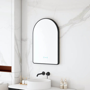 Mercio | Maia 600×900mm LED Arch Mirror Matte Black Frame