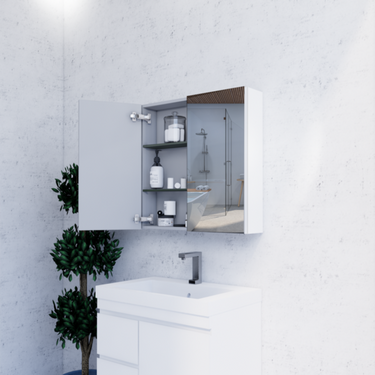 ABS Riva | 750mm Gloss White Shaving Cabinet
