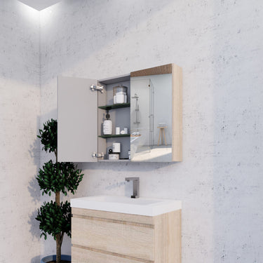 ABS | Light Oak  750mm Shaving Cabinet