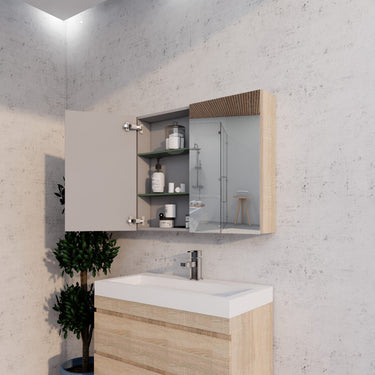 ABS | Light Oak  900mm Shaving Cabinet