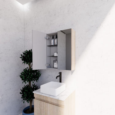 ABS | Light Oak  600mm Shaving Cabinet