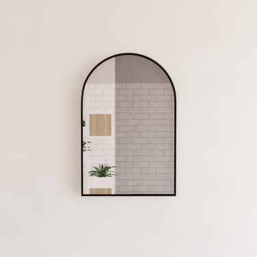 ABS Riva | 900x600mm Black Framed Arch Mirror Wall Mounted