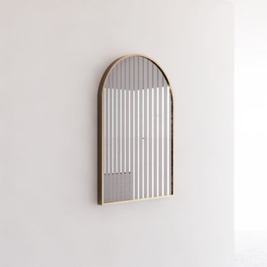 ABS Riva | 900x600mm Brushed Gold Framed Arch Mirror Wall Mounted