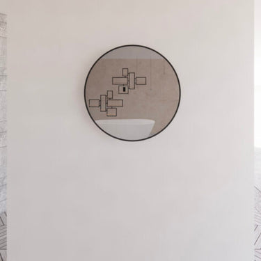 ABS Riva | 600mm/800mm Black Framed Round Mirror Wall Mounted