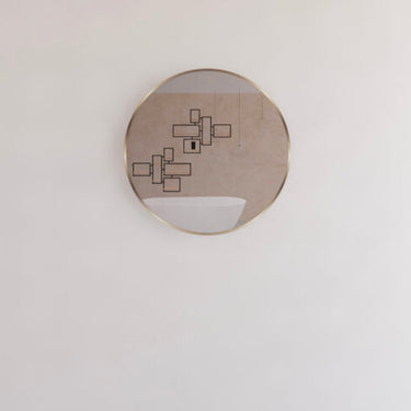 ABS Riva | 600mm/800mm Brushed Gold Framed Round Mirror Wall Mounted