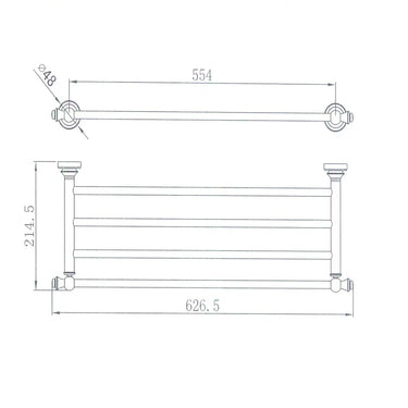 Medoc | Montpellier Brushed Bronze Traditional Towel Rack