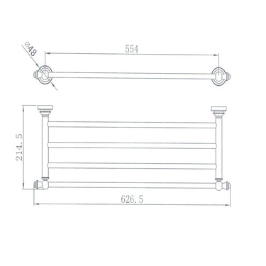 Medoc | Montpellier Matte Black Traditional Towel Rack