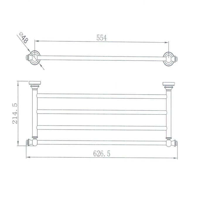 Medoc | Montpellier Brushed Nickel Traditional Towel Rack