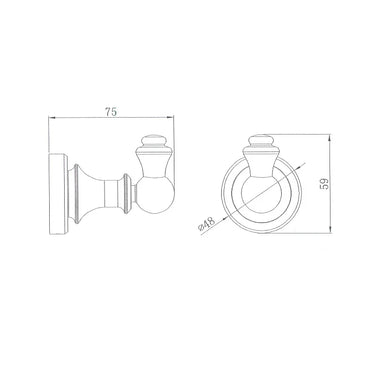 Medoc | Montpellier Traditional Matte Black Robe Hook