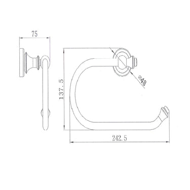 Medoc | Montpellier Chrome Traditional Hand Towel Holder