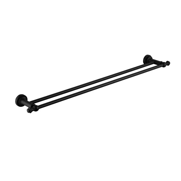 Medoc | Montpellier 750mm Black Traditional Double Towel Rail
