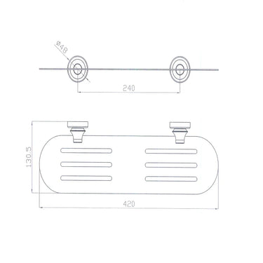 Medoc | Montpellier Chrome Traditional Metal Shelf