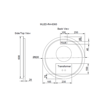 ABS Riva | 800mm Round Backlit LED Mirror