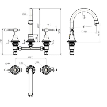 Chrome Montpellier Basin Set