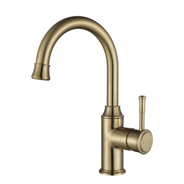 Brushed Bronze Montpellier Gooseneck High Rise Basin Mixer