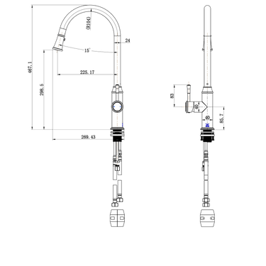 Matte Black Montpellier Pull-Out Kitchen Mixer