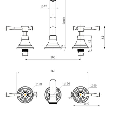 Chrome Montpellier Wall Spa & Sink Set