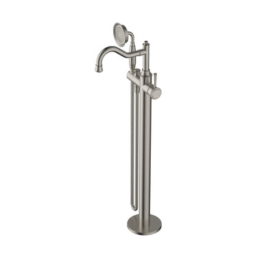 Montpellier | Brushed Nickel Freestanding Bath Mixer with Hand Shower