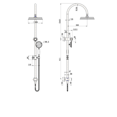 Matte Black Montpellier Shower Column Set