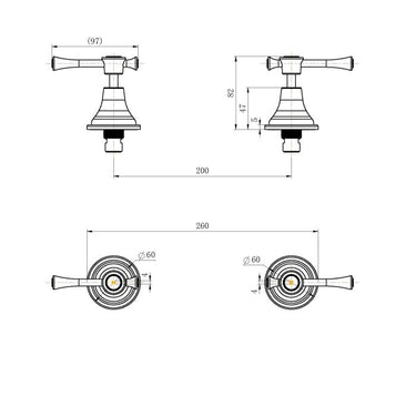 Chrome Montpellier Wall Tops