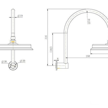 Brushed Bronze Montpellier Shower Arm With Shower Head