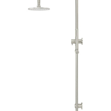 Meir | Round Brushed Nickel Combination Shower Rail