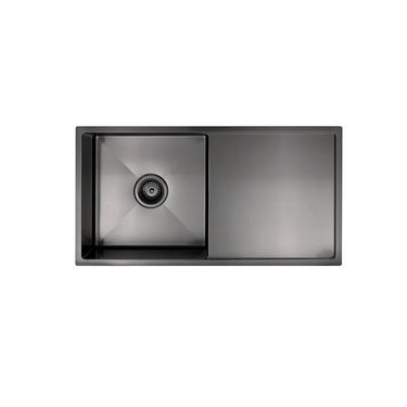 Meir | Gunmetal Black Lavello Single Bowl & Drainboard Kitchen Sink- PVD