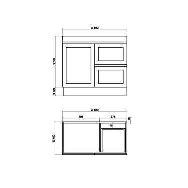 Miami | 900 mm Vanity Matte White