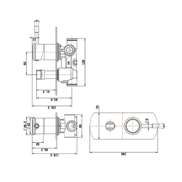 Matte Black Montpellier Diverter Mixer