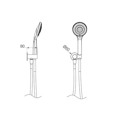 Mecca Shower On Bracket With Air Shower Chrome