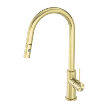 Mecca | Brushed Gold Pull out sink mixer with vegie spray function