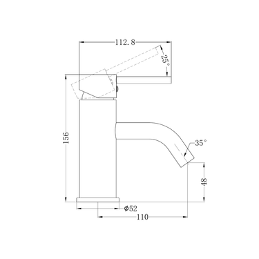 Dolce Basin Mixer Stylish Spout Brushed Nickel