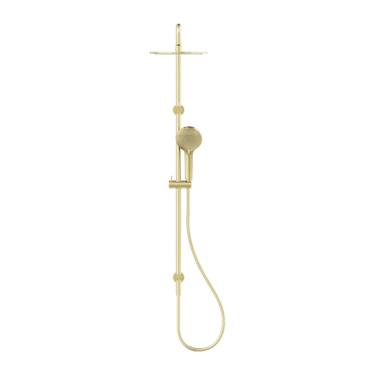 Round Brushed Gold Twin Shower Set