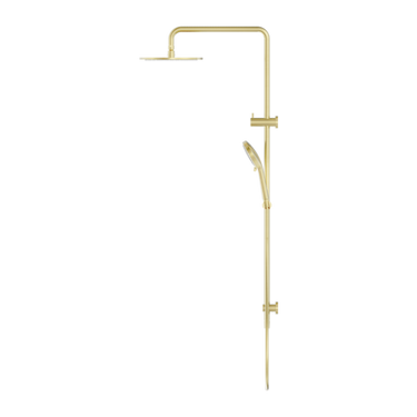 Round Brushed Gold Twin Shower Set