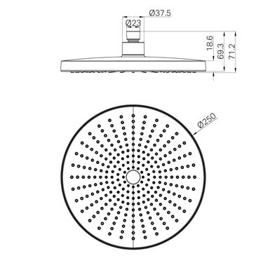 Opal 250mm Shower Head Brushed Bronze