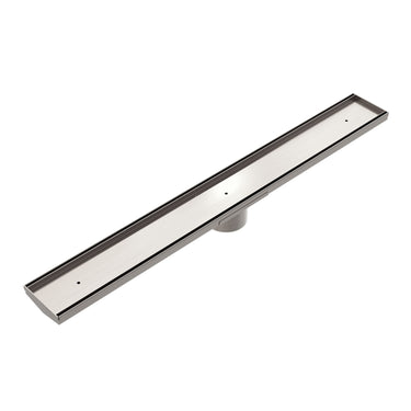 900mm | Brushed Nickel Tile Insert V Channel Floor Grate 89MM Outlet With Hole Saw