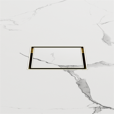 100MM | Square Tile Insert Floor Waste 50MM Outlet Brushed Gold