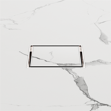 100MM | Square Tile Insert Floor Waste 50MM Outlet Brushed Nickel