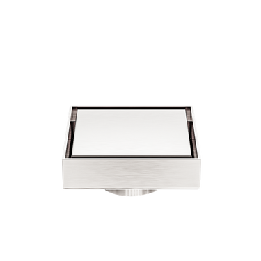 100MM | Square Tile Insert Floor Waste 50MM Outlet Brushed Nickel