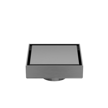 100MM | Square Tile Insert Floor Waste 50MM Outlet Gun Metal