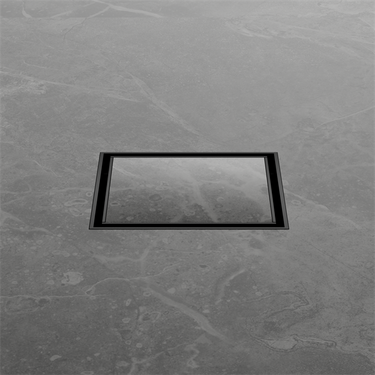 100MM | Square Tile Insert Floor Waste 50MM Outlet Matte Black