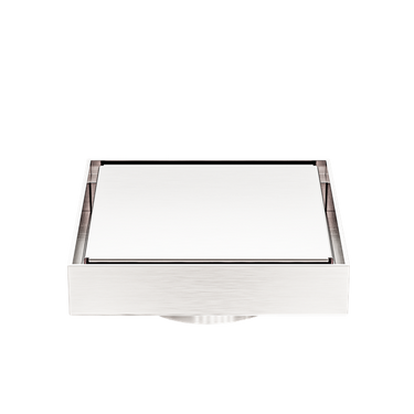 100MM | Square Tile Insert Floor Waste 80mm Outlet Brushed Nickel