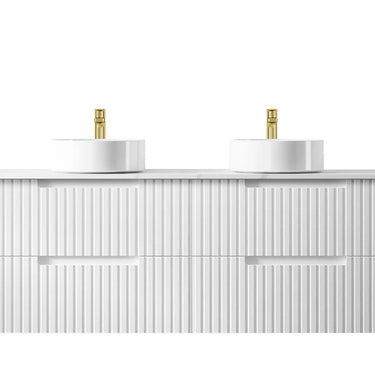 Noosa | 1500mm Double Bowl Wall Hung Stain White Vanity